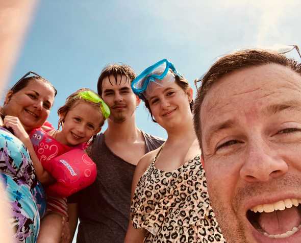 Mathew family took a trip to Galveston in summer 2018