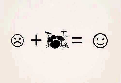 Sadness plus drums equals happiness